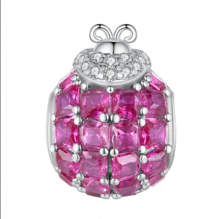 Pink diamond- JBX charm/anheng i sølv og zirconia