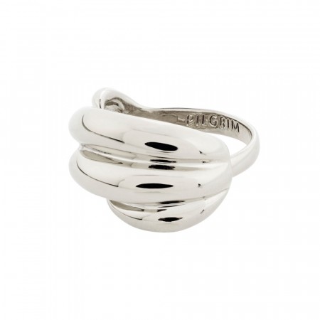 Pilgrim Courageous twirl deco ring silverplated