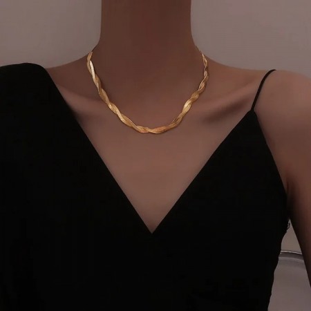 AVI Jewels Twisted Snake necklace gold