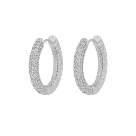 Snö of Sweden Liz big crystal earrings silver