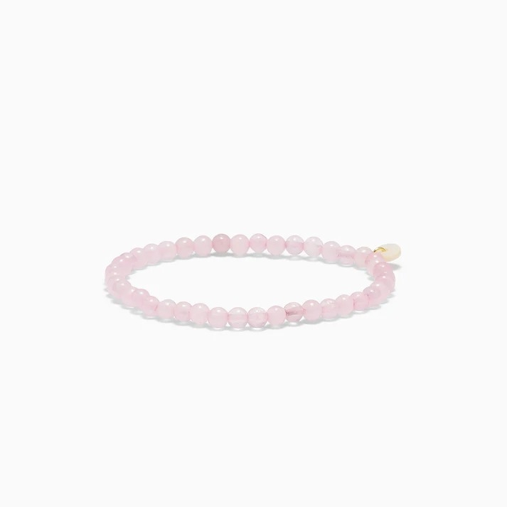 The Rose Quartz crystal bracelet is created with the purpose of helping you with more love, stability, and gratitude. Rose Quartz is said to support self-acceptance and self-care. It can help promote a positive perception of oneself and increase self-love