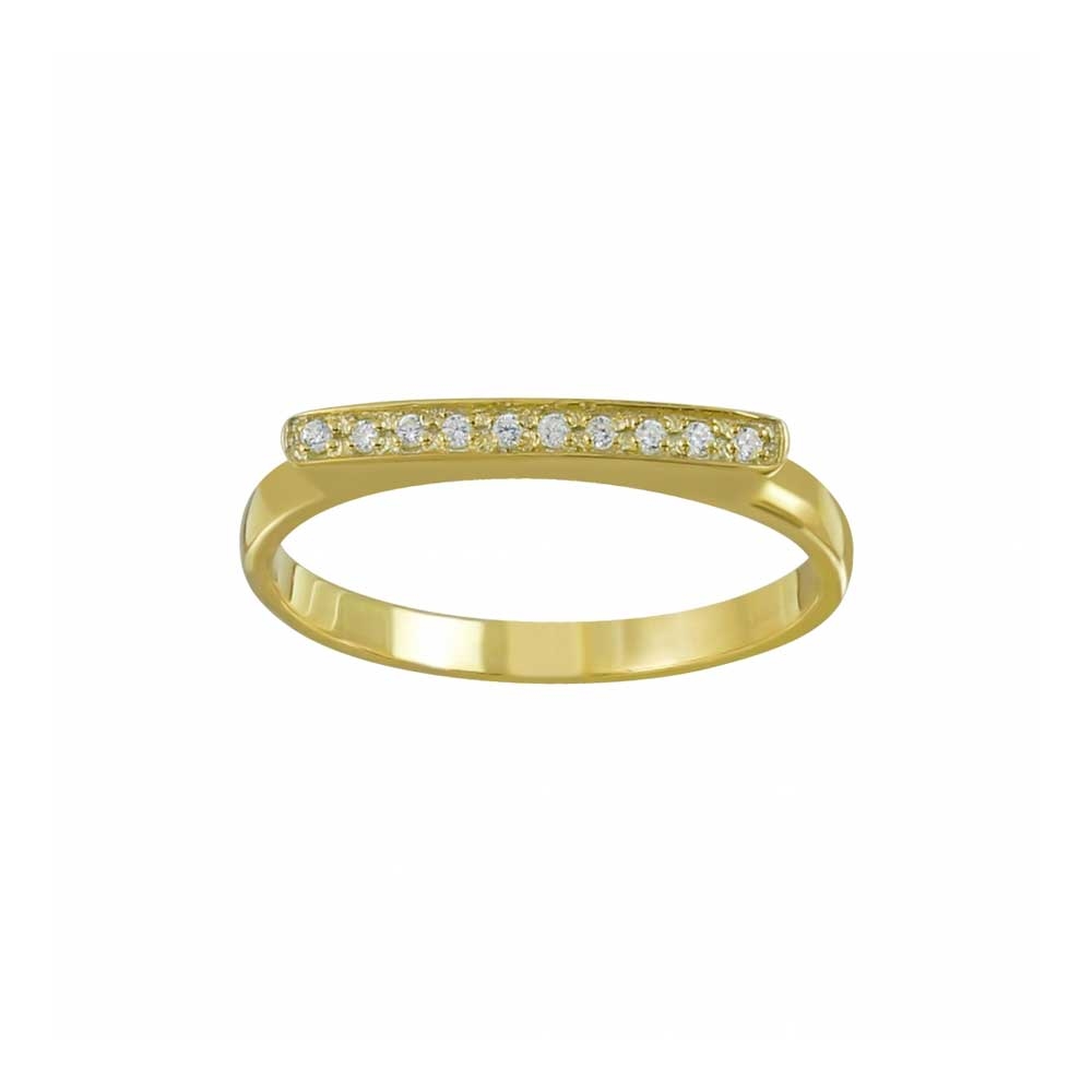 LUCY GOLD BAR CUBIC ZIRCONIA RING