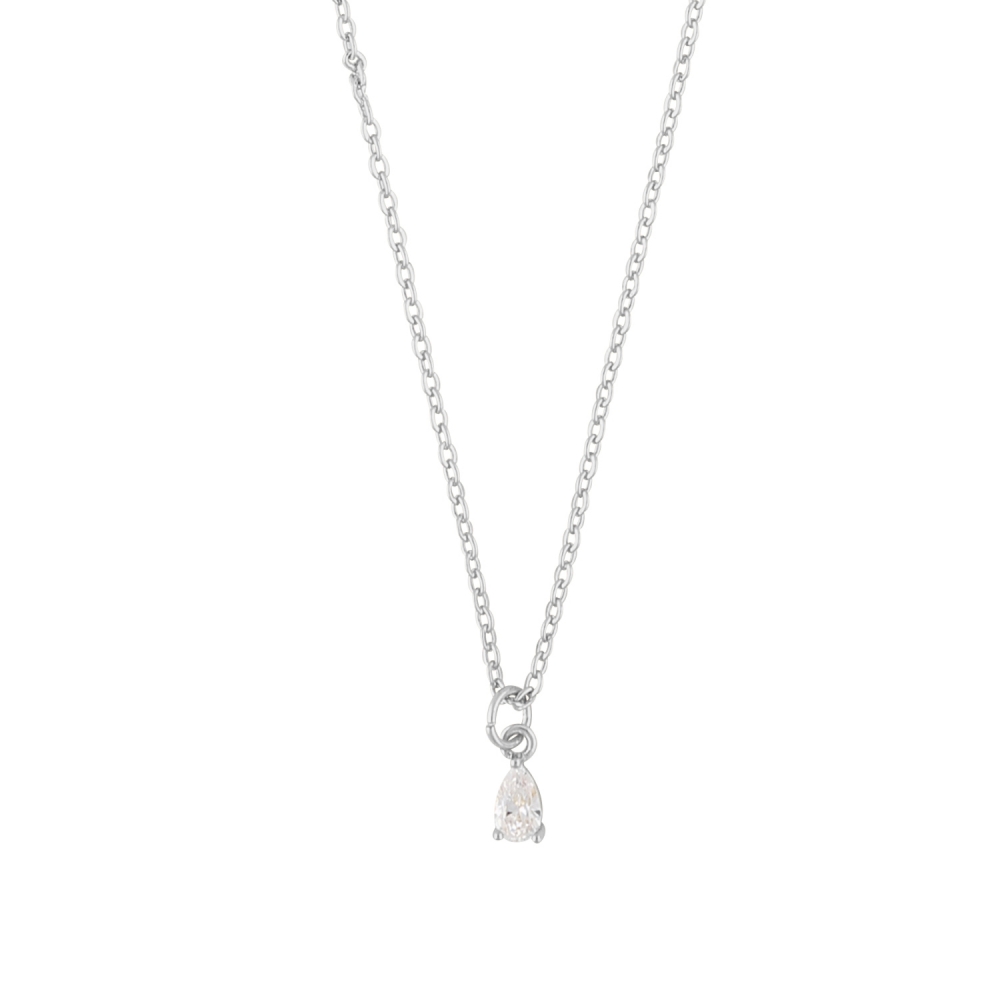 SNÖ CAMILLE SMALL PENDANT NECKLACE SILVER/CLEAR