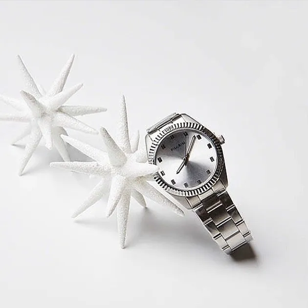 PILGRIM KLOKKE AUTUMN METAL SILVER