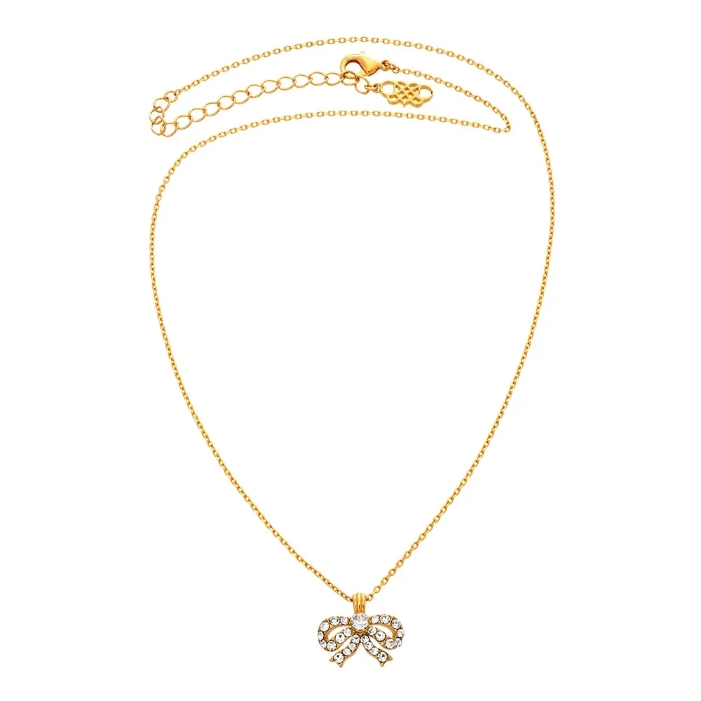 PETITE ANTOINETTE BOW NECKLACE GOLD
