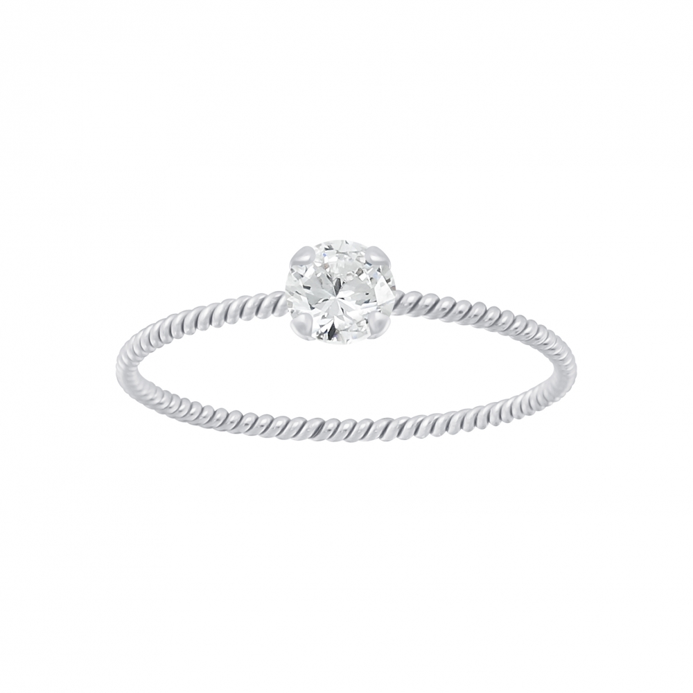 JBX Portofino twisted ring clear/silver