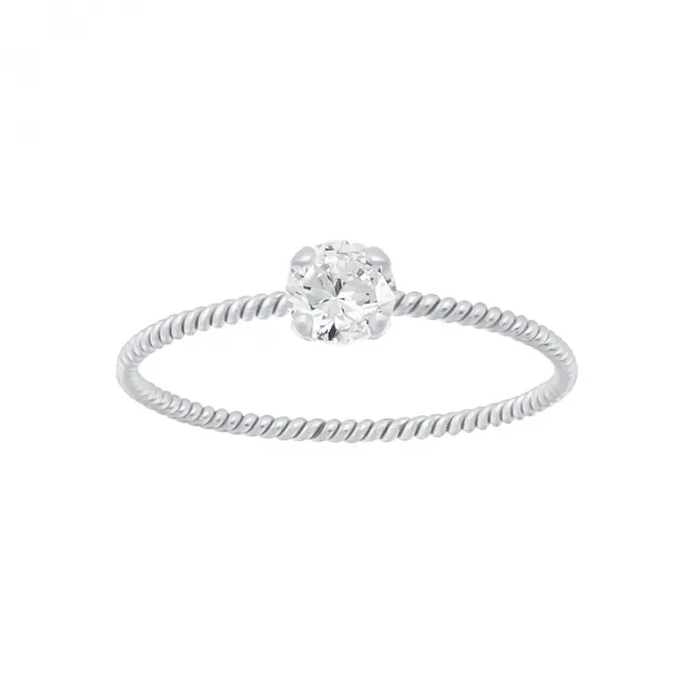 JBX Portofino twisted ring clear/silver