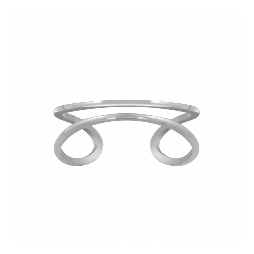 JBX Gaia silver double line ring