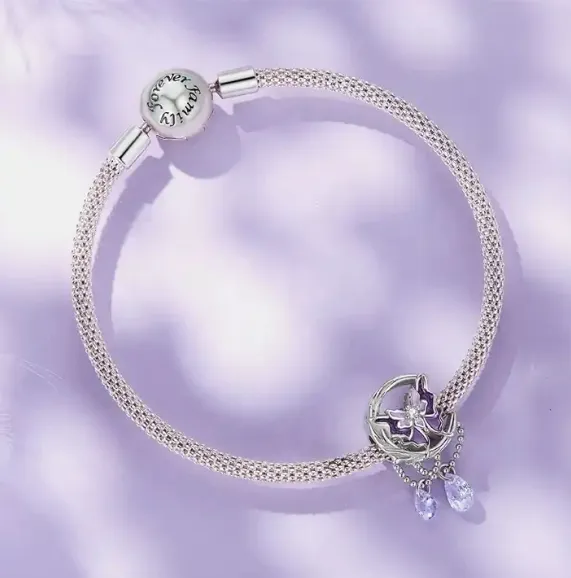 JBX CHARM MOON BUTTERFLY SILVER IN THE BRACELET