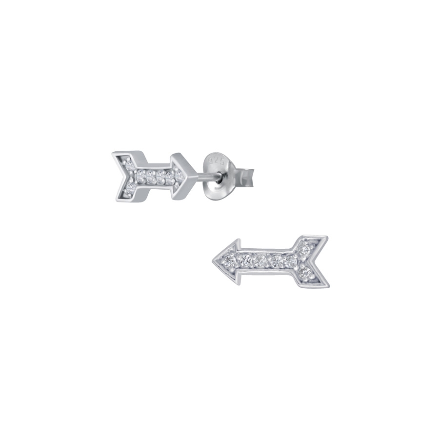 JBX Arrow earrings mini silver/clear