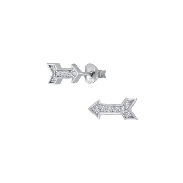 JBX Arrow earrings mini silver/clear