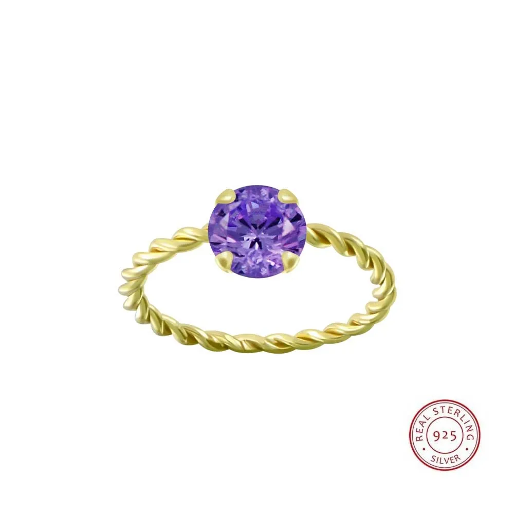POSITANO TWISTED RING PURPLE/GOLD