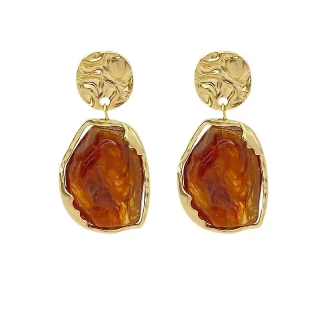 AVI Jewels Raquelle earrings gold/amber