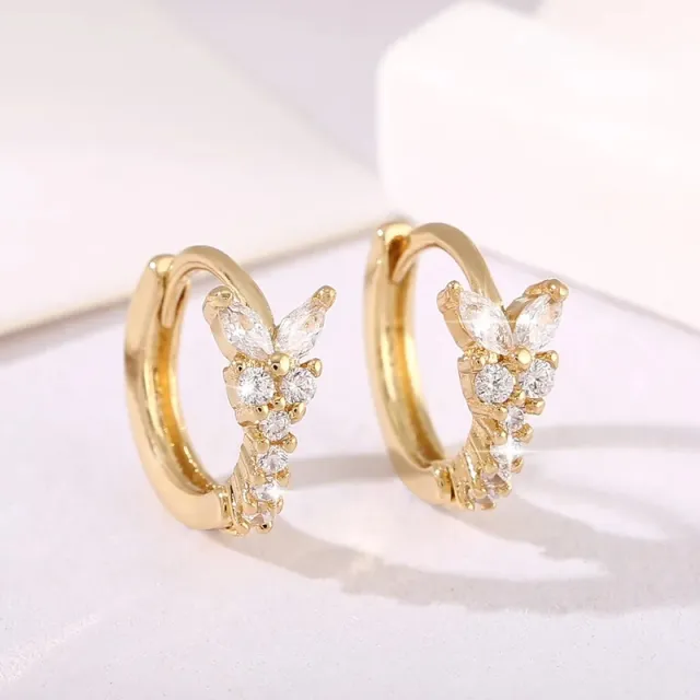 AVI Jewels Petite Butterfly hoops gold