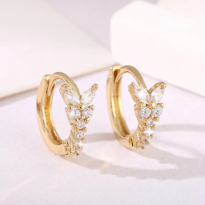 AVI Jewels Petite Butterfly hoops gold