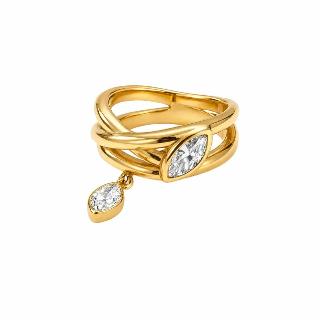 AVI Jewels Soho ring gold/clear