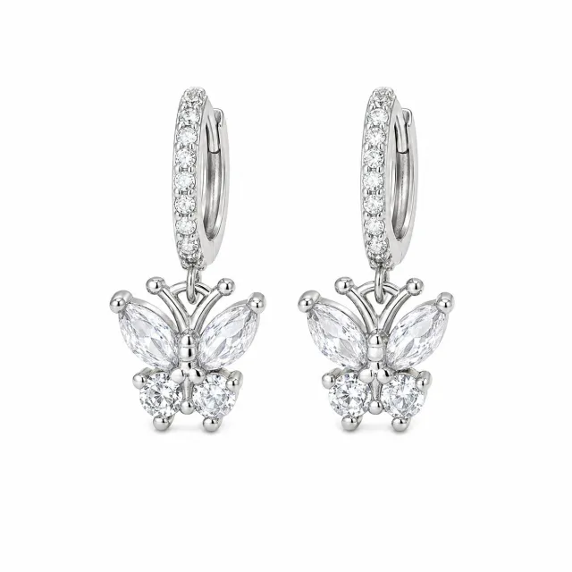AVI Jewels Butterfly hoops clear/silver