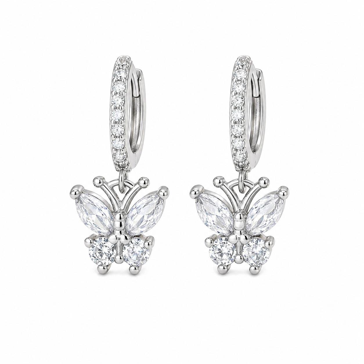 AVI Jewels Butterfly hoops clear/silver