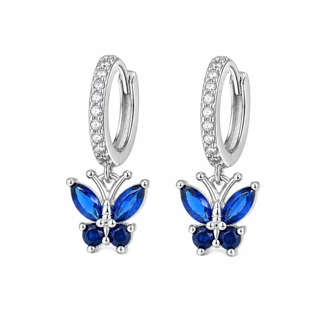 AVI Jewels Butterfly hoops sapphire/silver