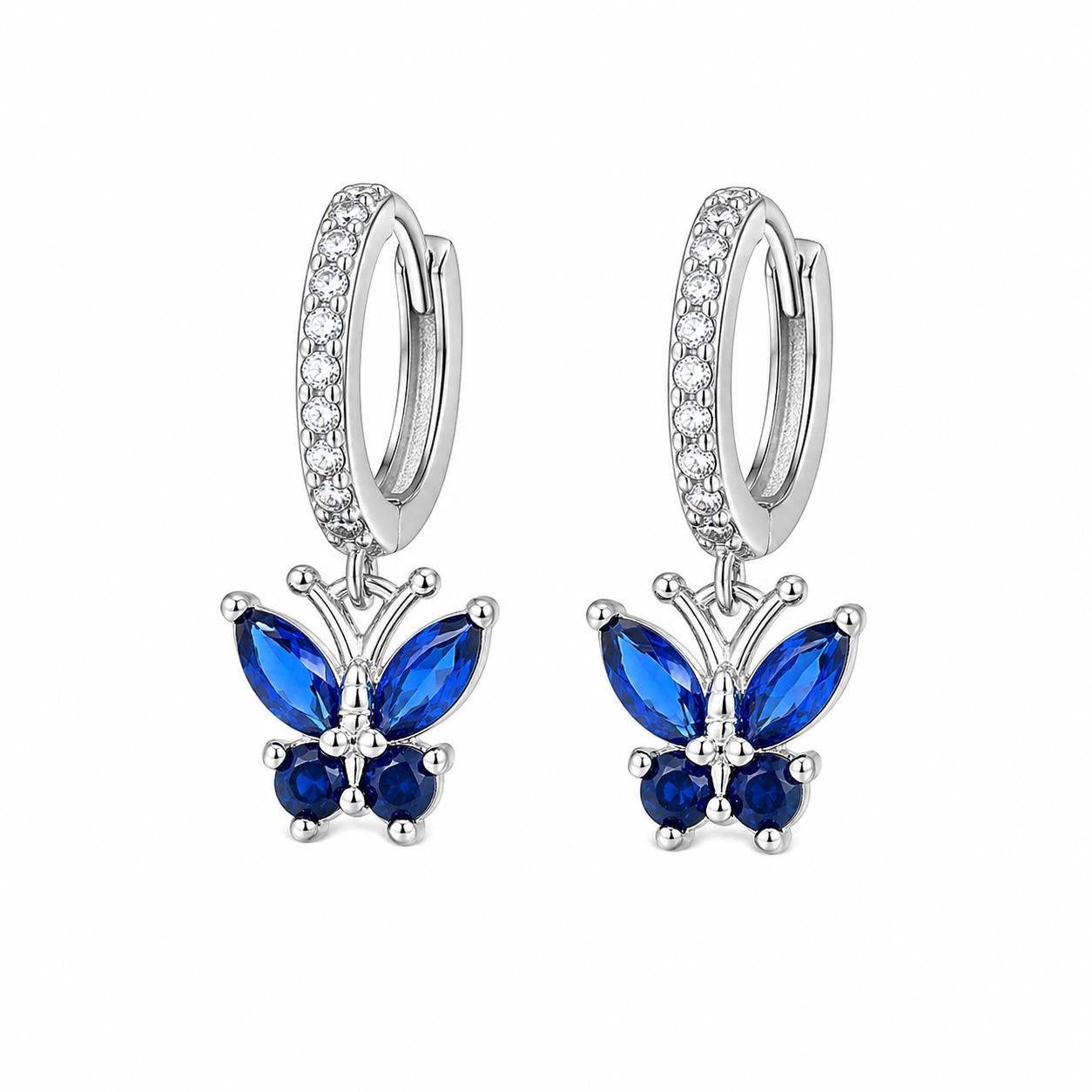 AVI Jewels Butterfly hoops sapphire/silver