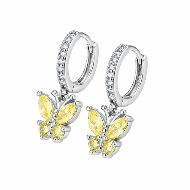 AVI Jewels Butterfly hoops yellow/silver
