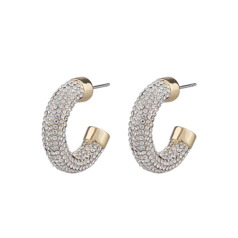 Snö of Sweden Wednesday big oval earring gold/clear hoops