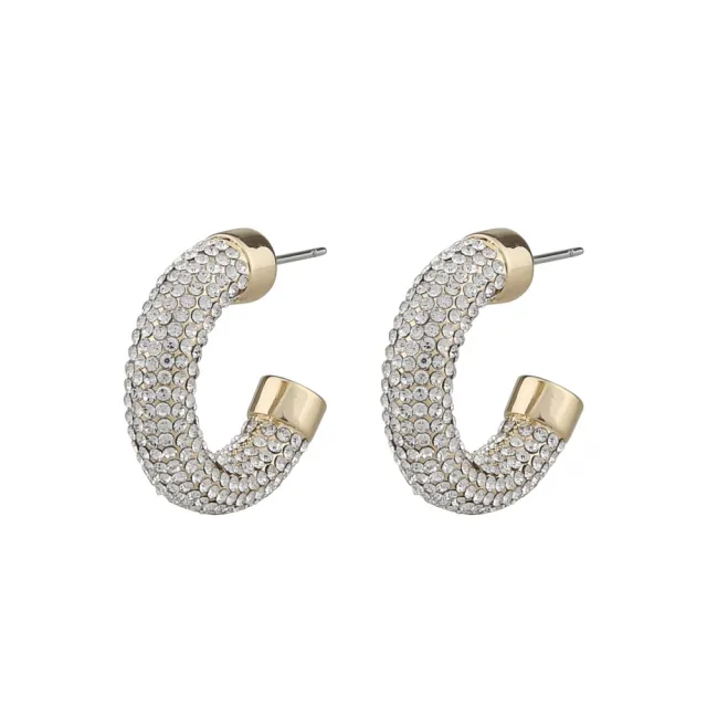 Snö of Sweden Wednesday big oval earring gold/clear hoops