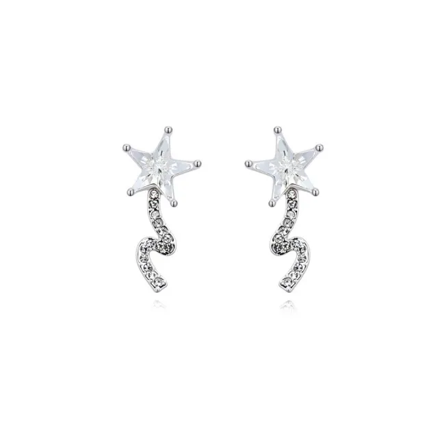 JBX Shooting Star Earrings Silver/Clear