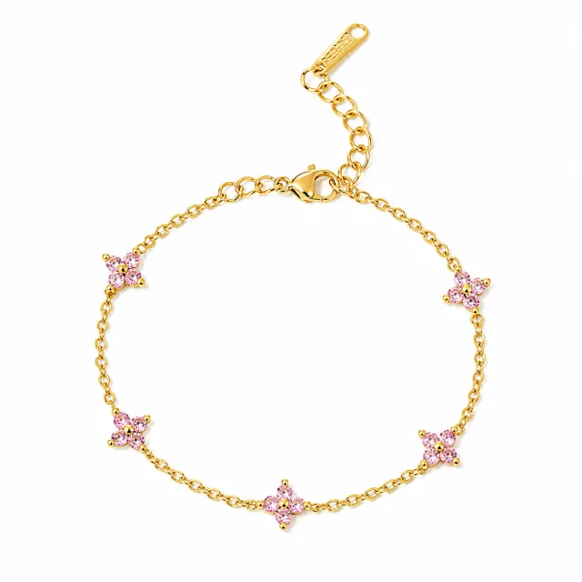 AVI Jewels Blomma bracelet gold/pink