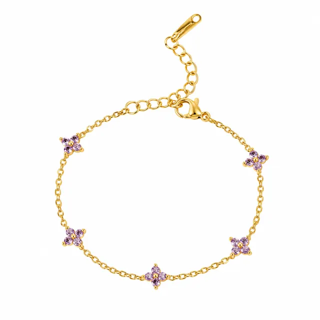 AVI Jewels Blomma bracelet gold/purple
