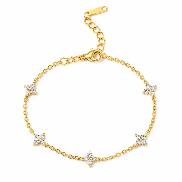 AVI Jewels Blomma bracelet gold/clear