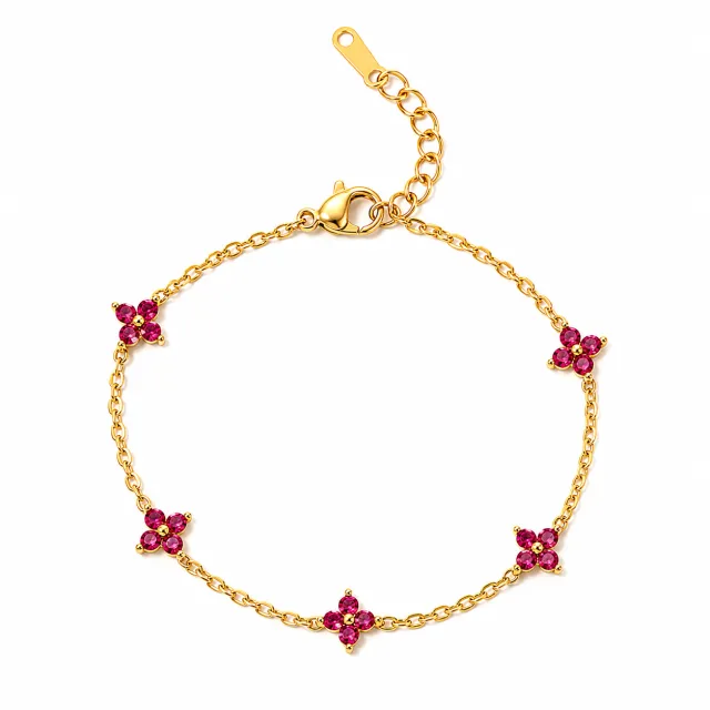 AVI Jewels Blomma bracelet gold/fuchsia