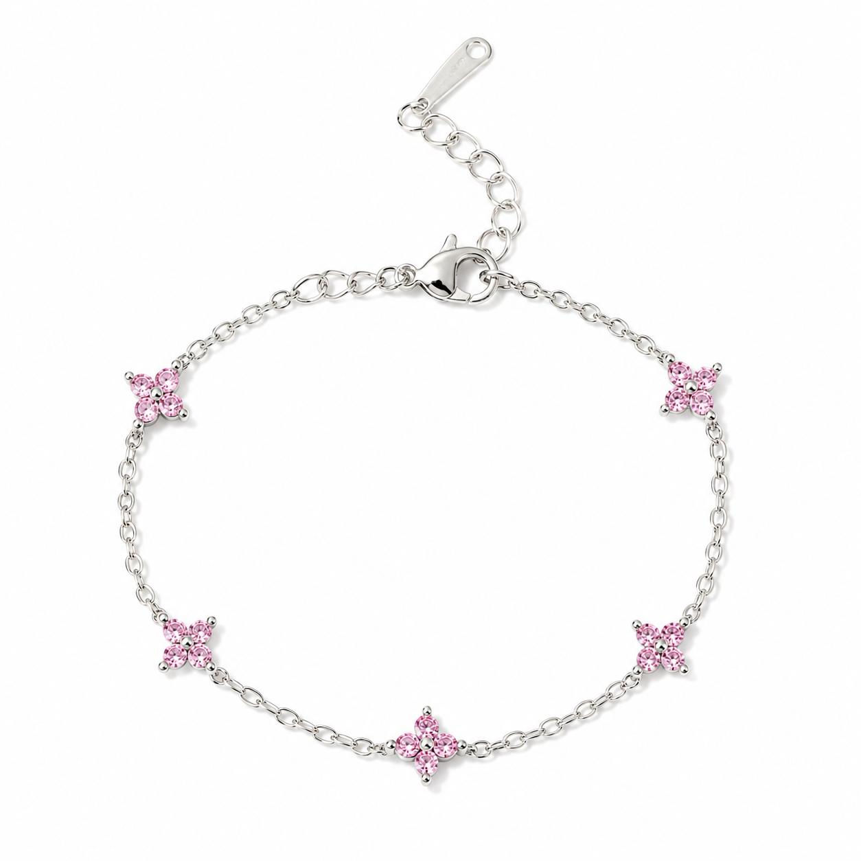 AVI Jewels Blomma bracelet silver/pink
