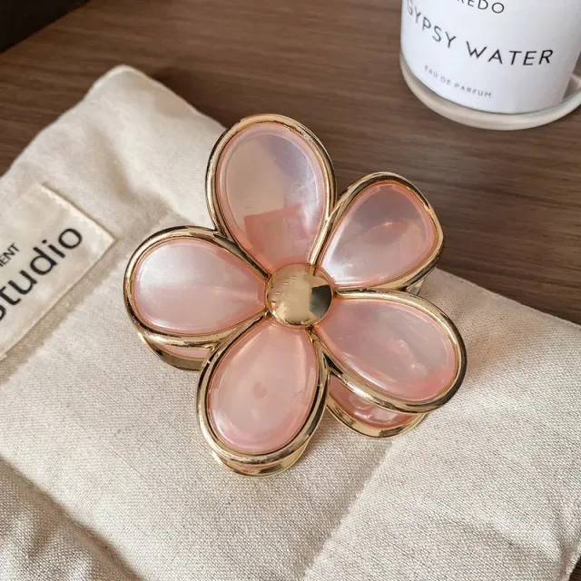 AVI Accessories Flora hair clip transparent pink