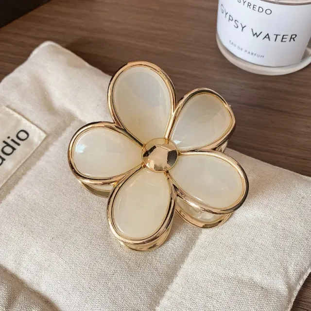 AVI Accessories Flora hair clip transparent white