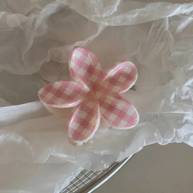 AVI Accessories Pink plaid hairclip