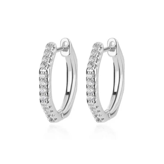 AVI Jewels Structured hoops silver