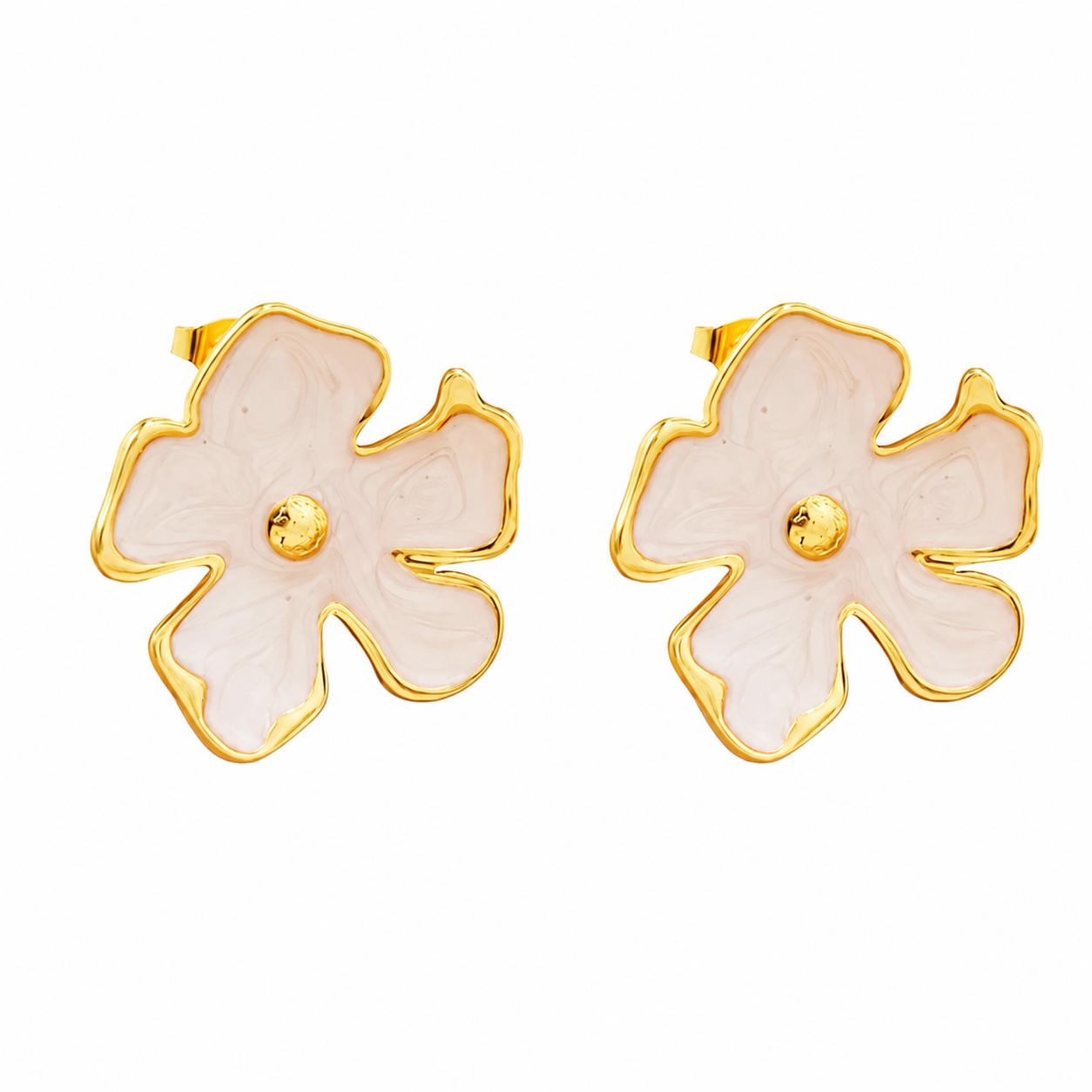 AVI Jewels Poppy earrings beige/gold