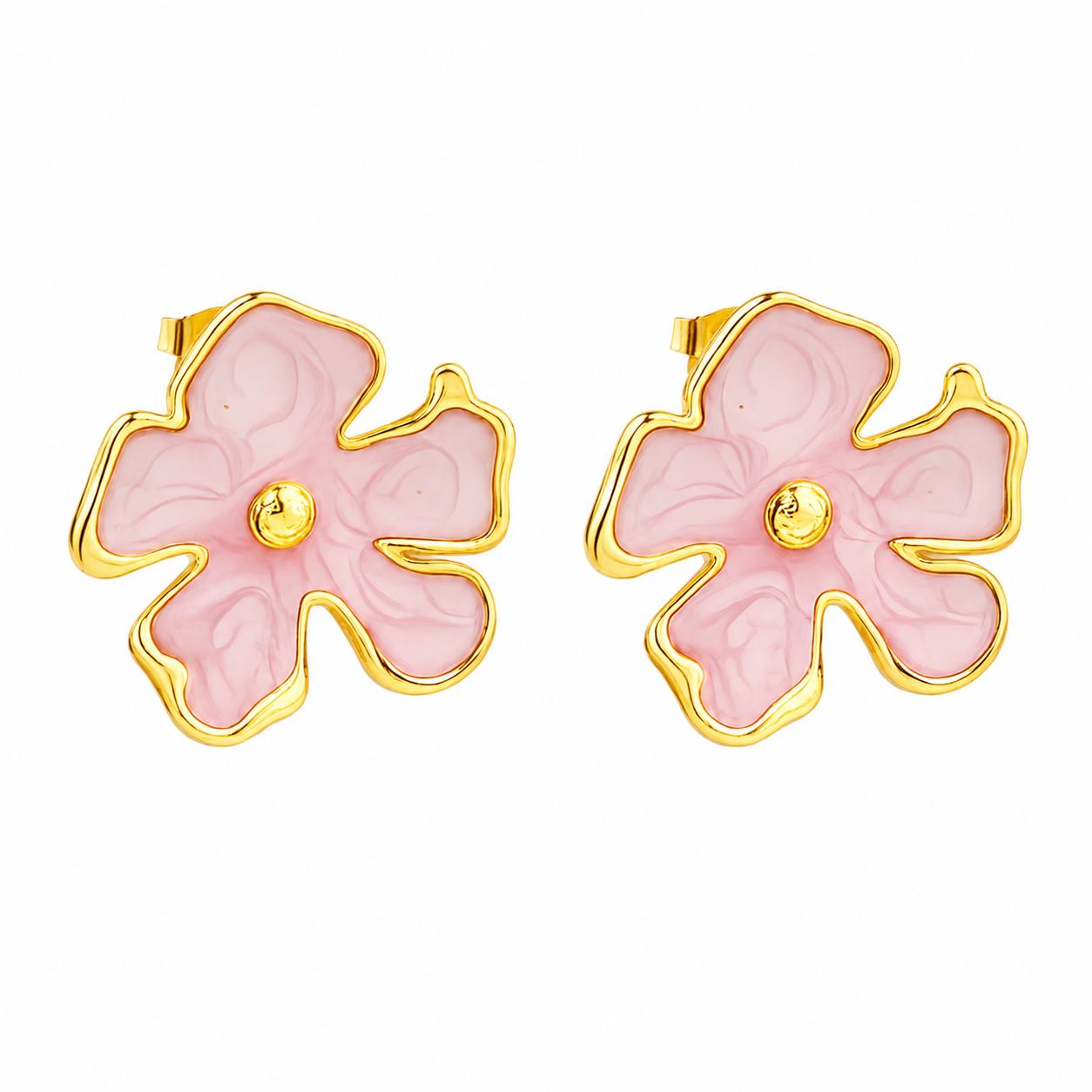 AVI Jewels Poppy earrings pink/gold