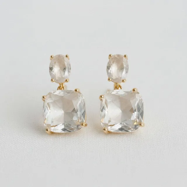 AVI Jewels Square Gemstone Drop Earrings