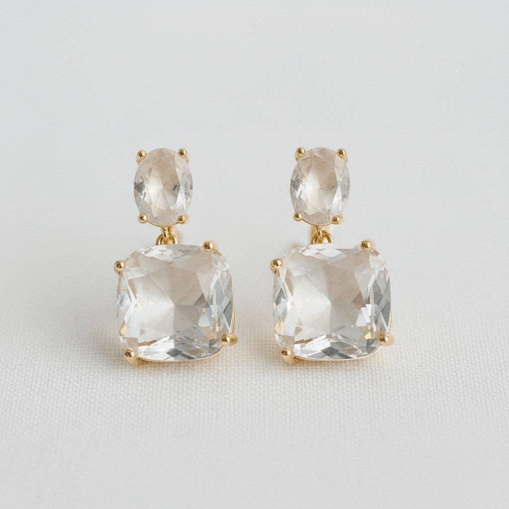 AVI Jewels Square Gemstone Drop Earrings