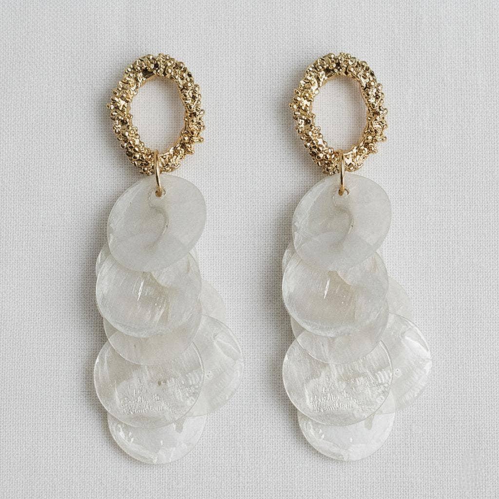 AVI Jewels  French Shell Tassel Earrings
