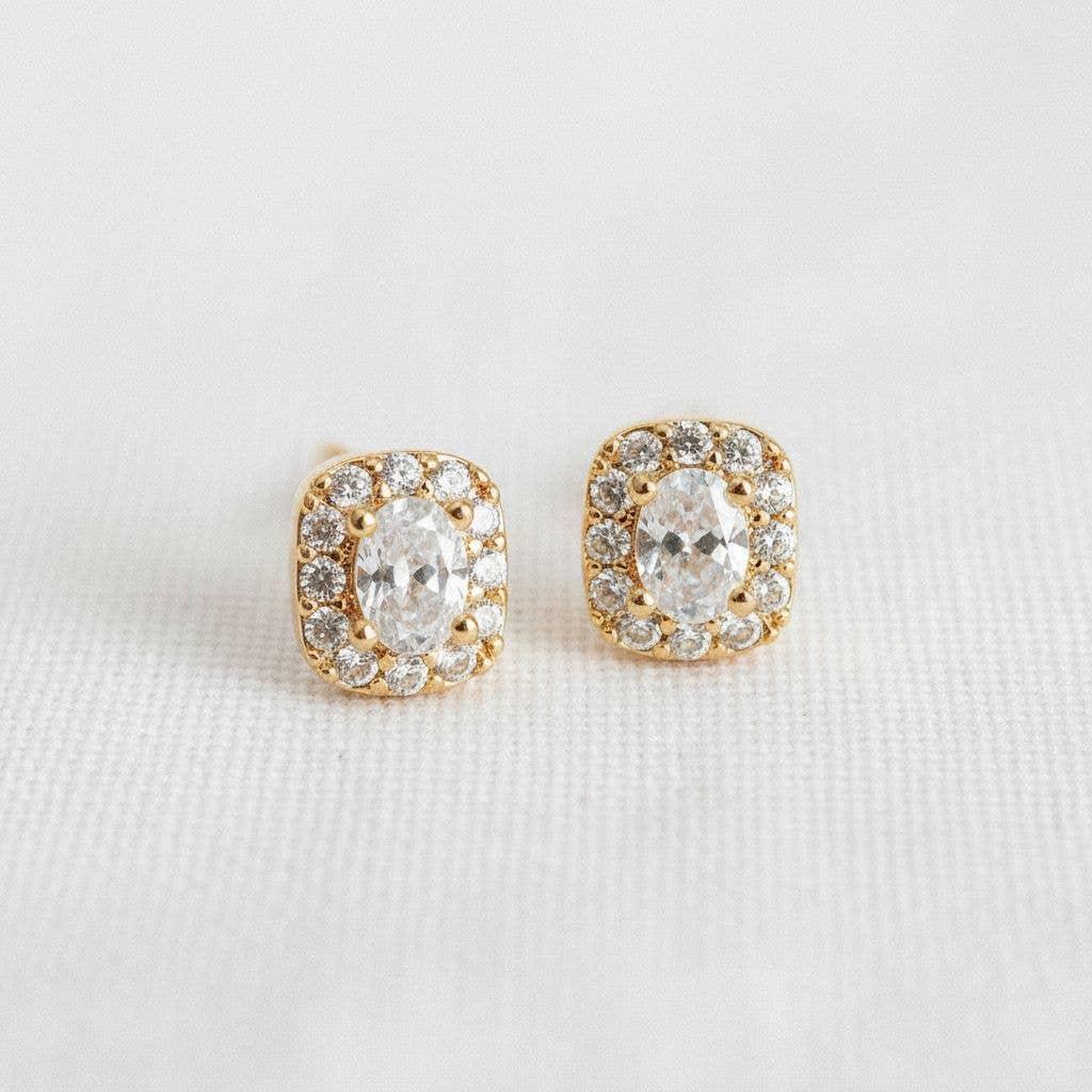 AVI Jewels Mini Pave Stud Earrings