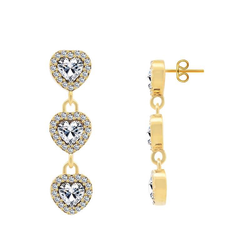Amorino Triple Heart Dangle Earrings