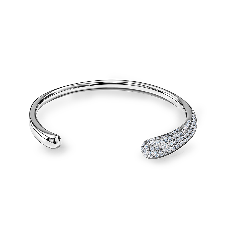 Amorino Open Bangle Drop with Pavé of Zirconia