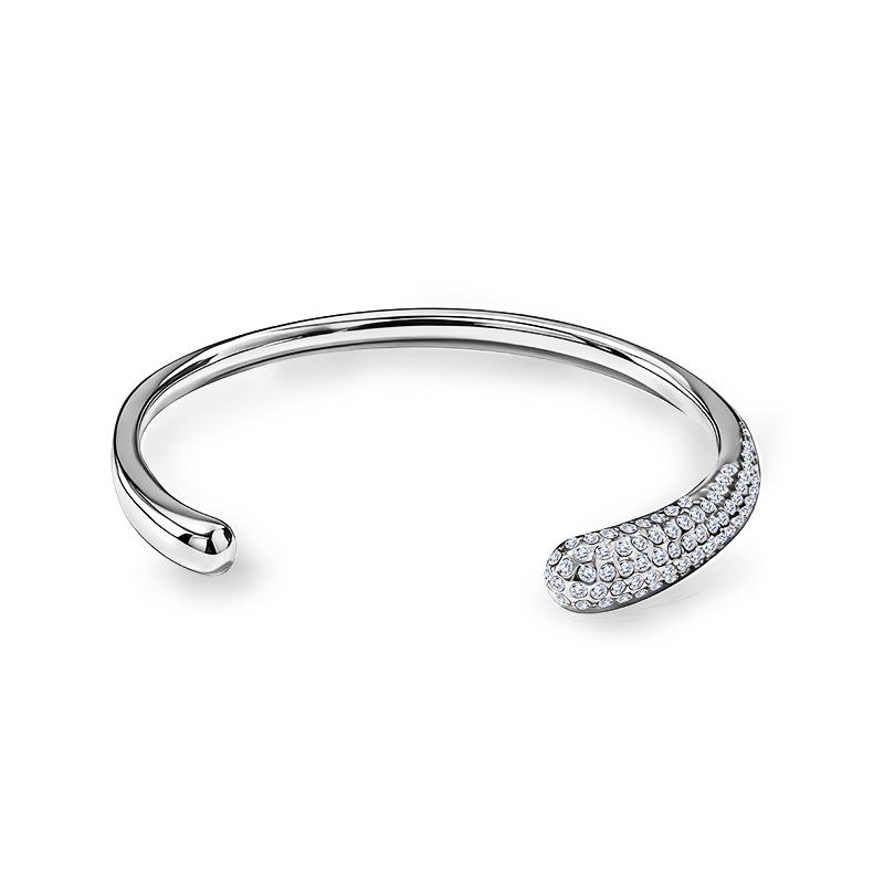 Amorino Open Bangle Drop with Pavé of Zirconia