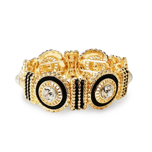 Amorino Circular Elastic Bracelet with Rhinestones