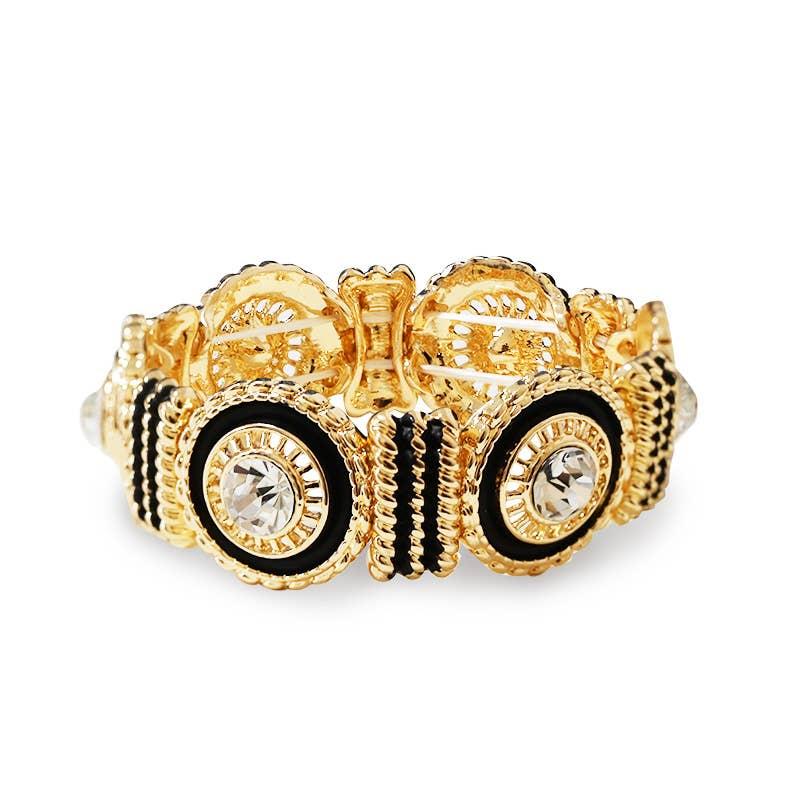 Amorino Circular Elastic Bracelet with Rhinestones