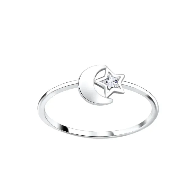 JBX Cosmic moon ring 925 sterling silver