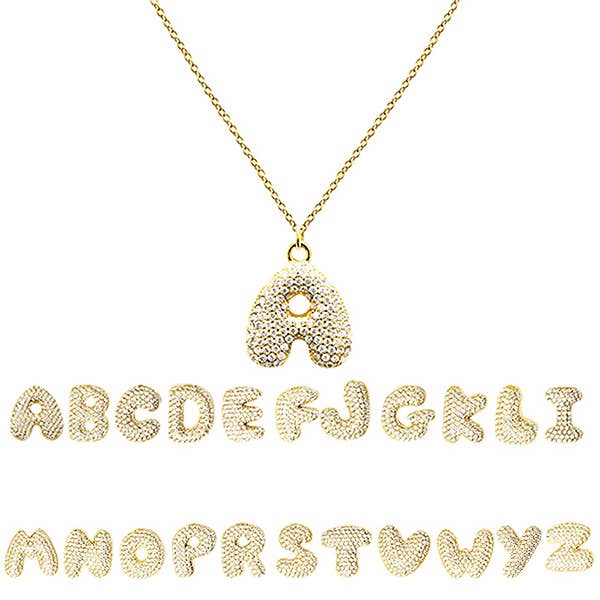 Amorino Bubble Initial Necklace with Zirconia